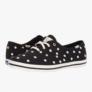 Kate Spade x Keds Black White Polka Dot Kick Sneaker Womens Size 7